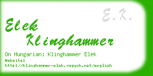 elek klinghammer business card